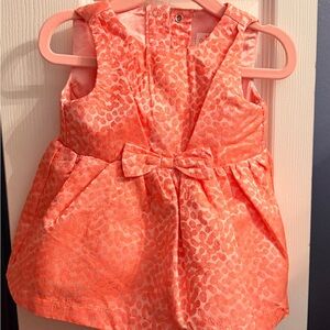 Peachy-Orange Leopard Print Baby Dress